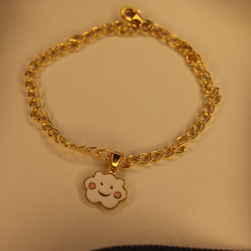 Enamel Cloud charm bracelet